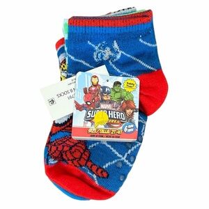 Marvel Super Hero Socks (6) with Grippies